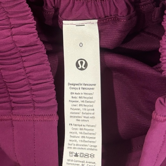NWT Lululemon Hotty Hot High Rise Shorts 4" In Chilled Grape Size 0 - Picture 6 of 7